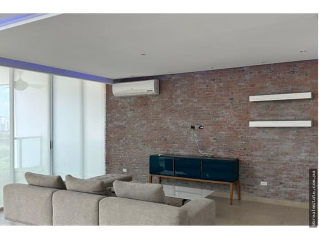 Modern loft living room exposed brick wall large windows PH Park Loft San Francisco Panama
