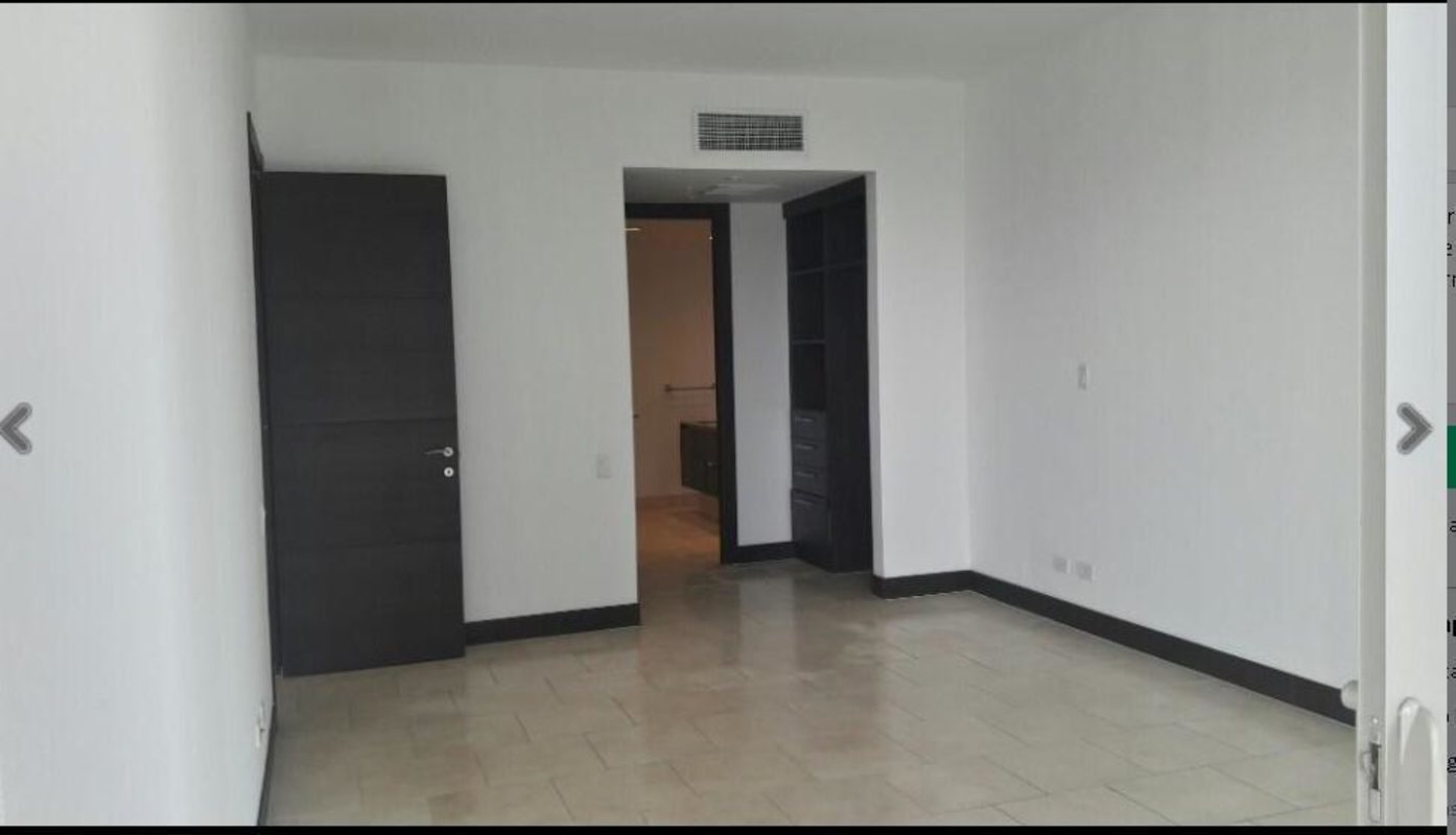 Spacious bedroom with marble floors, ocean views, walk-in closet in PH TOC Punta Pacífica Panama City