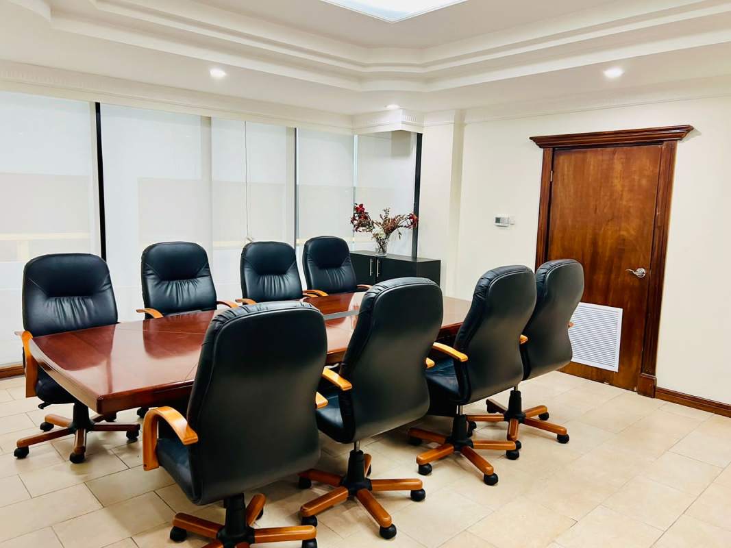 Open cubicle office area with partitions and chairs PH Omega Obarrio Panama