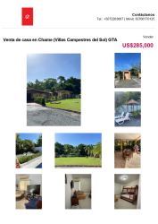 Collage of villa with pool and garden outdoor spaces in Panama Oeste Chame