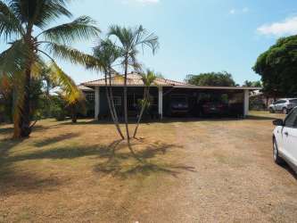 One-story ranch home with carport mature palm trees spacious yard Cabuya Panama