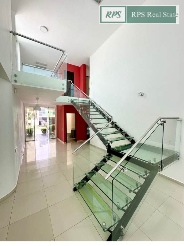Luxury master bathroom with jacuzzi tub, glass shower and double vanity in PH Costa Esmeralda Costa Sur Panama
