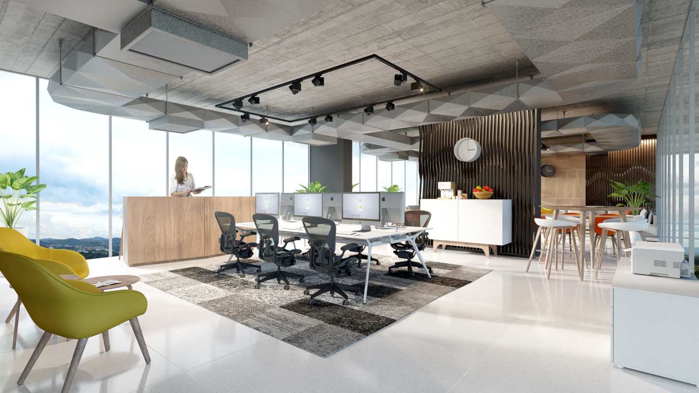 Spacious coworking center with city view and industrial design PH Generation JR Panama