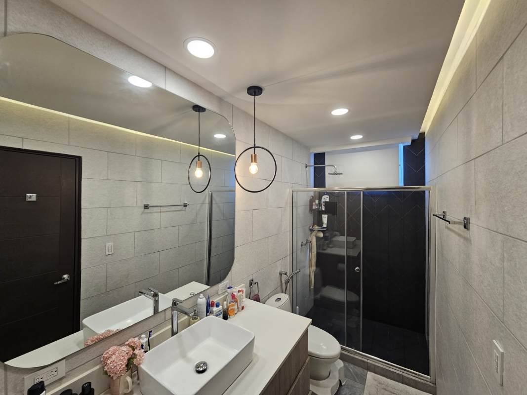 Spacious balcony with ocean views and protective netting PH Waterfront San Francisco Panama City