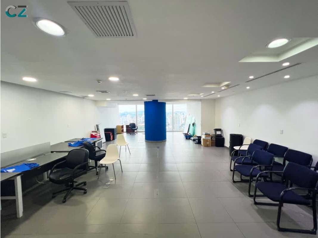 Bright spacious commercial office with large windows in Oceania Business Plaza Panama