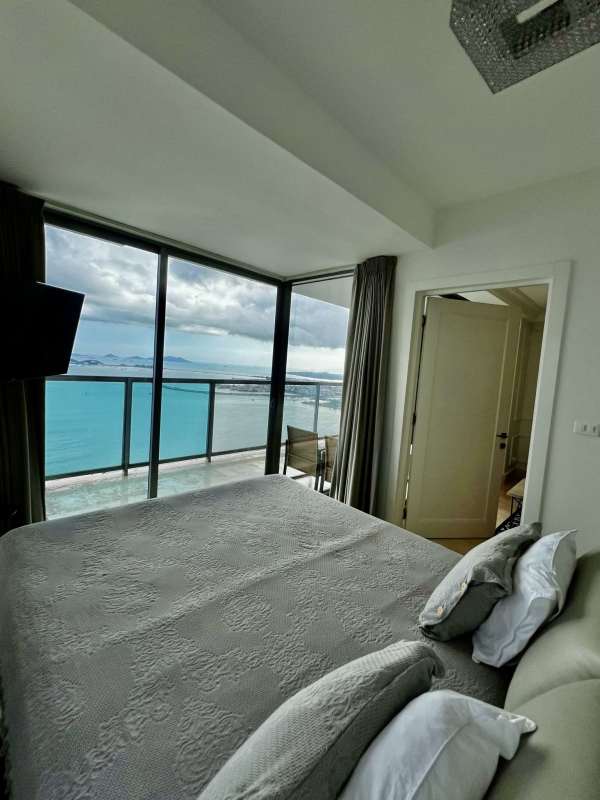 Gourmet kitchen with island sink, stainless steel appliances, granite countertops at Yoo Panama