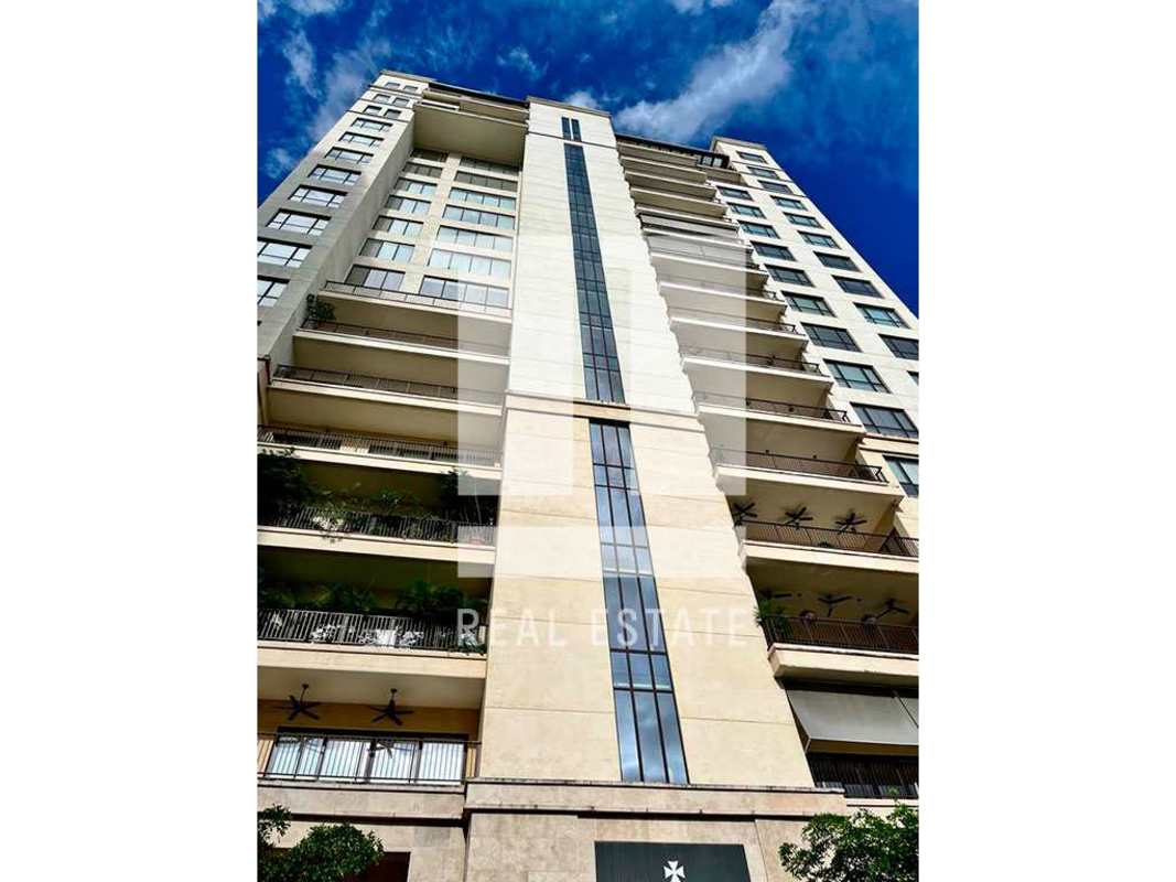 Exterior facade of Santa Maria Court Tower East with balconies in Panama City