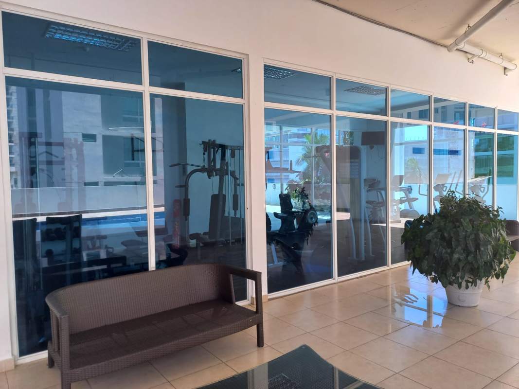 Spacious contemporary lobby lounge with stylish decor at PH Blue Park Bella Vista Panama City