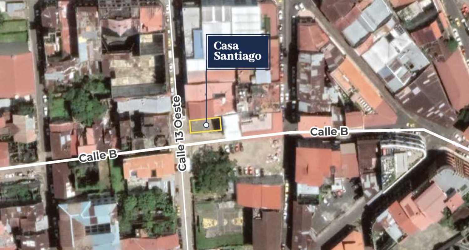 Exterior of colonial building Casa Santiago with restoration potential Casco Viejo Panama