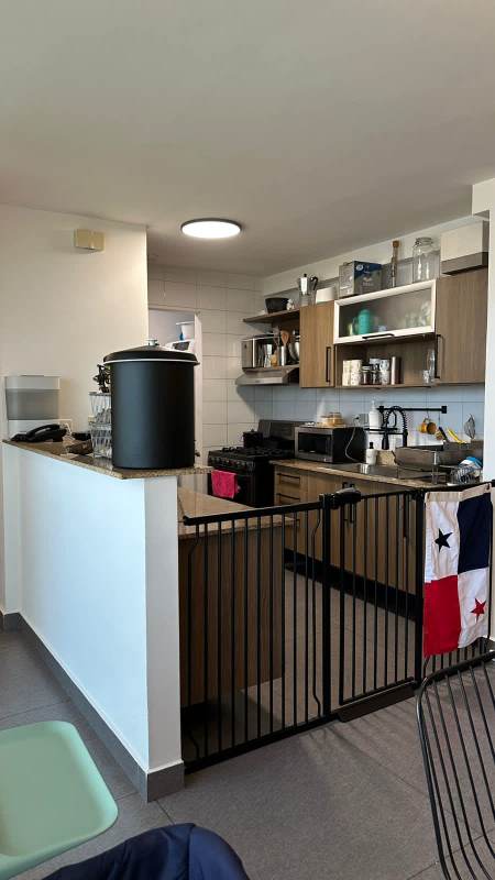 Open living-dining area with large windows tile flooring PH Kings Park Condado del Rey Panama