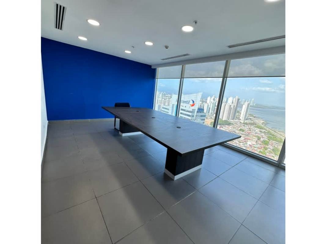 Meeting room panoramic city ocean views Oceanía Business Plaza Punta Pacifica Panama