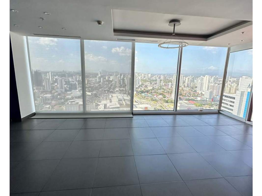 Contemporary office bathroom with mosaic tile accent and vanity in Punta Pacifica