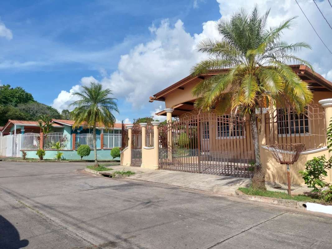 Functional kitchen with cabinets, space for appliances and pantry room in home for sale in Panama