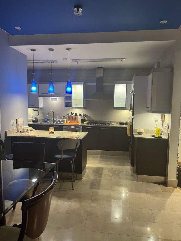 Fully equipped closed kitchen granite countertops appliances Grand Tower Panama
