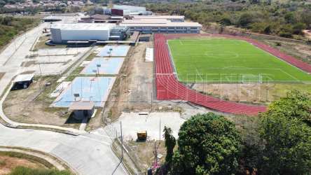 View of commercial development land with sports complex nearby in Chitre Panama