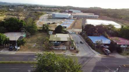Mixed residential and industrial warehouses aerial view Chitre Panama