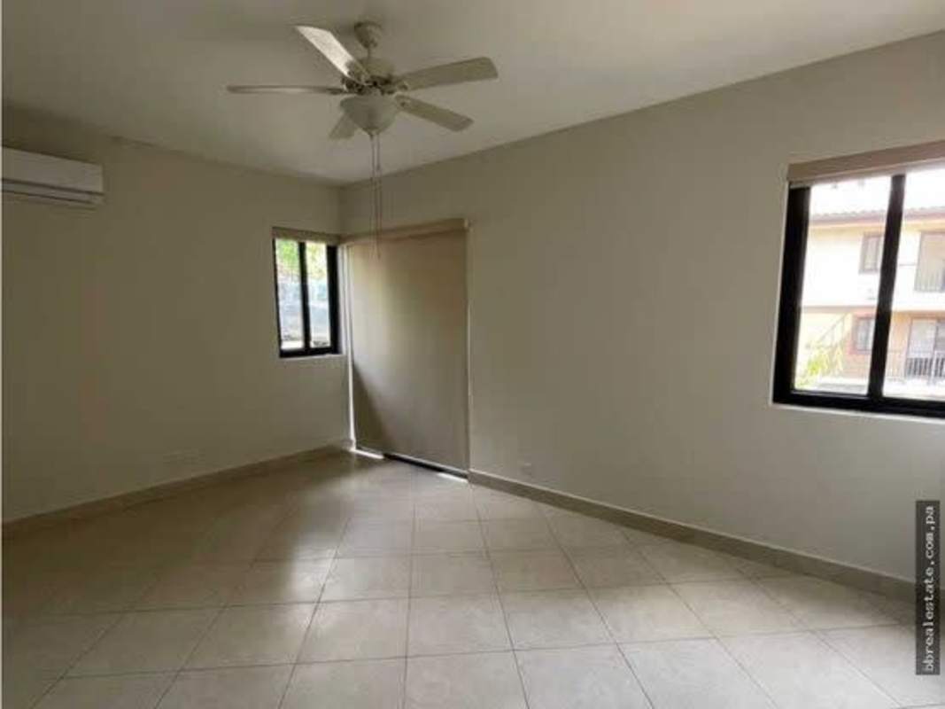 Private covered balcony overlooking gardens at PH Embassy Gardens Clayton Panama