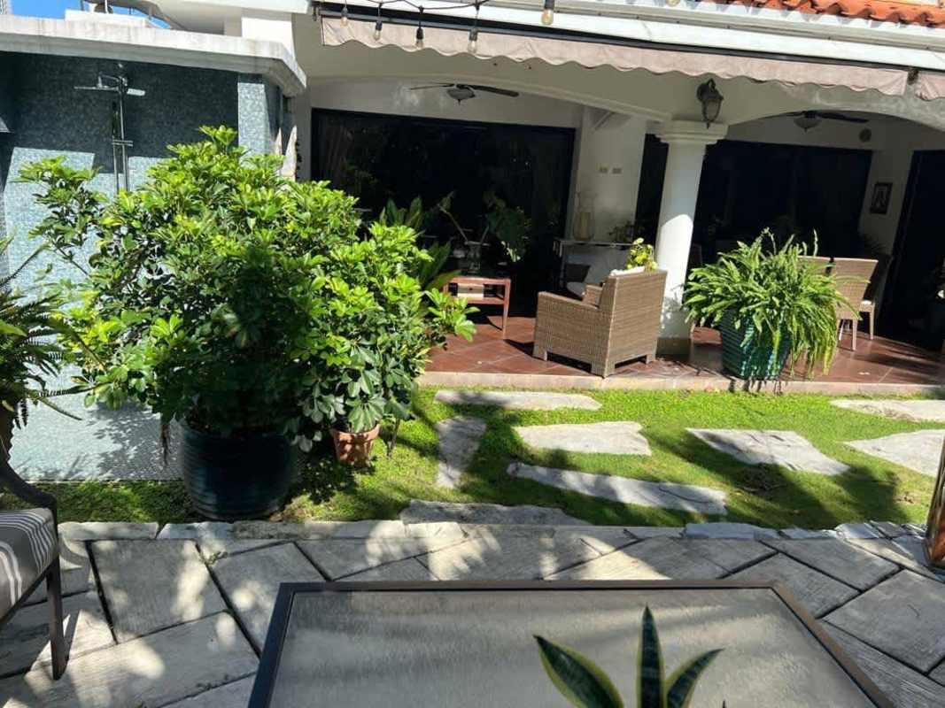 Bright living room with high ceilings marble floors in Costa Serena Costa del Este luxury house Panama