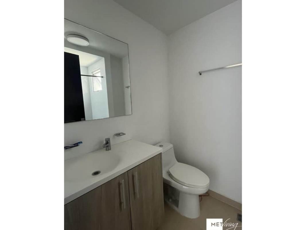 Modern minimalist bathroom with shower and vanity in house for sale Villa Lucre Panama