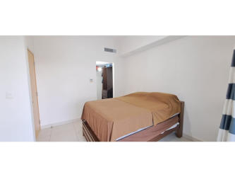 Modern bathroom with glass shower enclosure PH Mosaic apartment Panama Pacifico