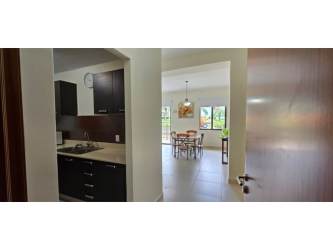 Closed modern kitchen fully equipped with appliances in River Valley Panama Pacifico apartment