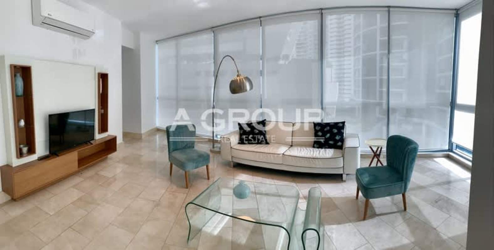 Granite counters, stainless steel appliances, open kitchen in Grand Tower Punta Pacifica Panama