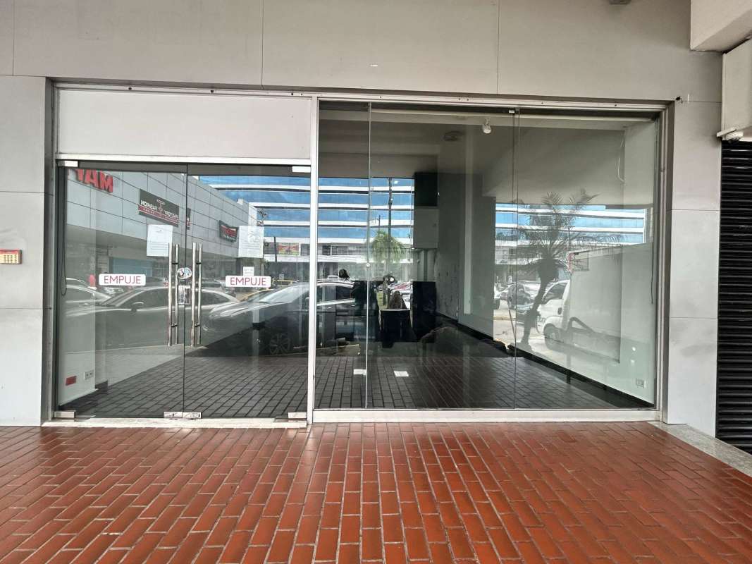Commercial retail entrance with glass doors El Dorado Panama City