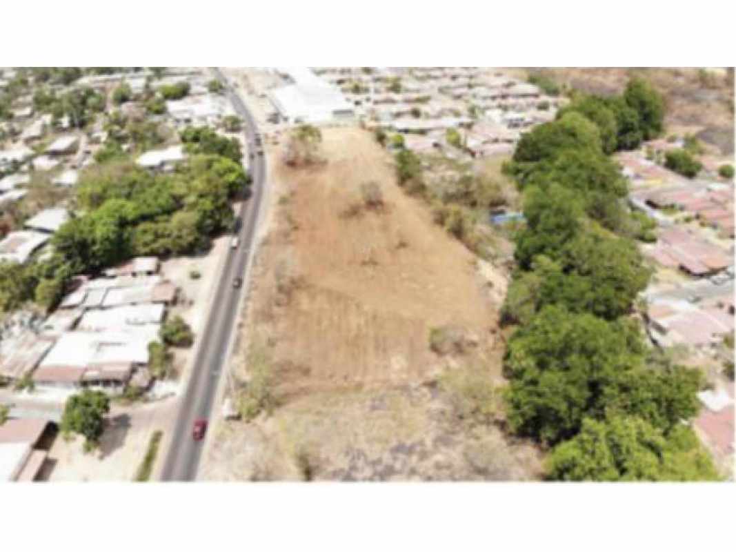 Aerial view of sizable land lot in Panama’s Pacora industrial zone ready for build