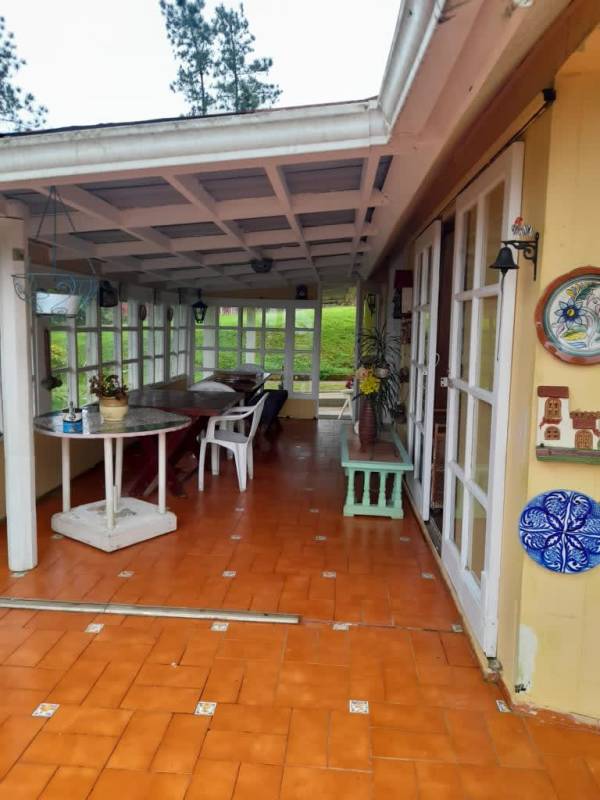Traditional rustic kitchen with wood panel walls, gas stove in mountain house Cerro Azul Panama
