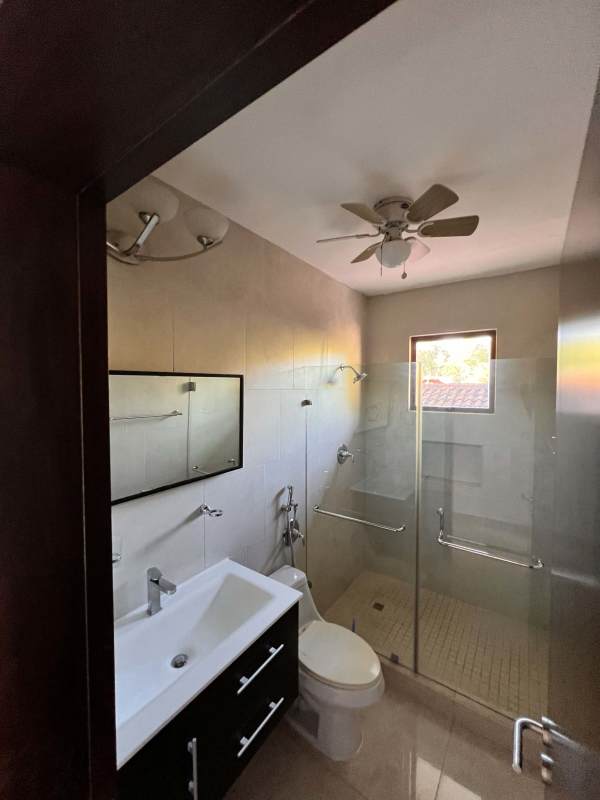 Private tiled terrace balcony with garden views at Senderos de Cruces luxury house Clayton