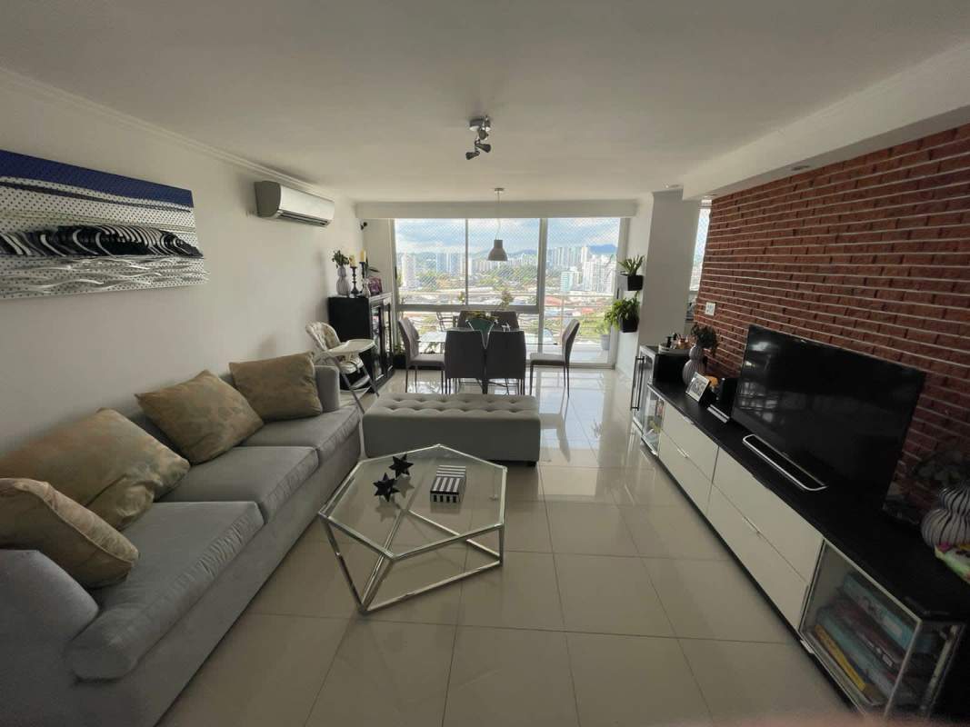 Safe private balcony with panoramic views and mesh protection at PH Sky Level Hato Pintado