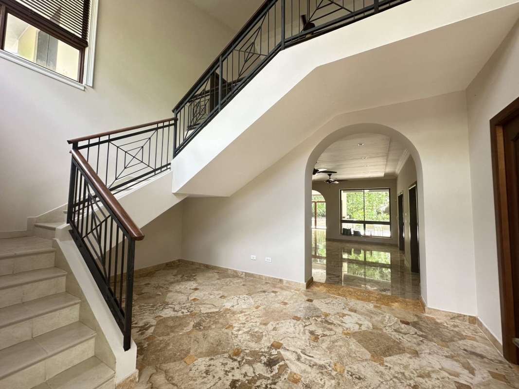Spacious living dining area with marble floors open plan luxury home in Camino de Cruces Panama