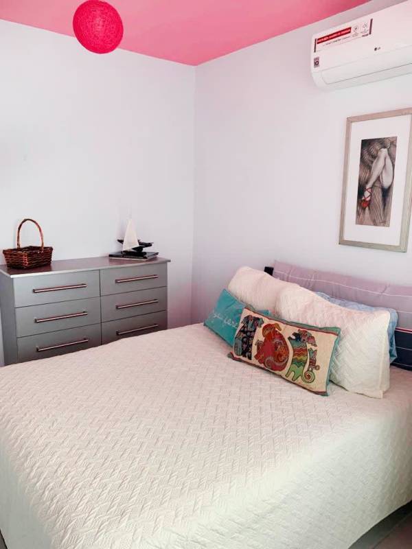 Bedroom with large window ocean skyline split air conditioning PH Bay View Panama City