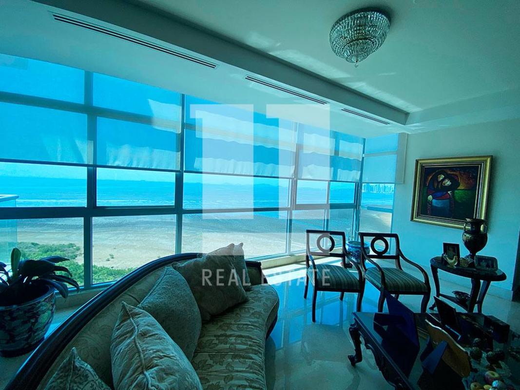 Gourmet kitchen with granite island and appliances Ten Tower Panama luxury apartment