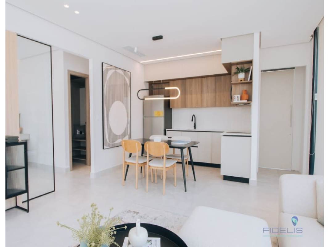 Modern open-plan condo interior with large windows and city views Generation Tower Panama