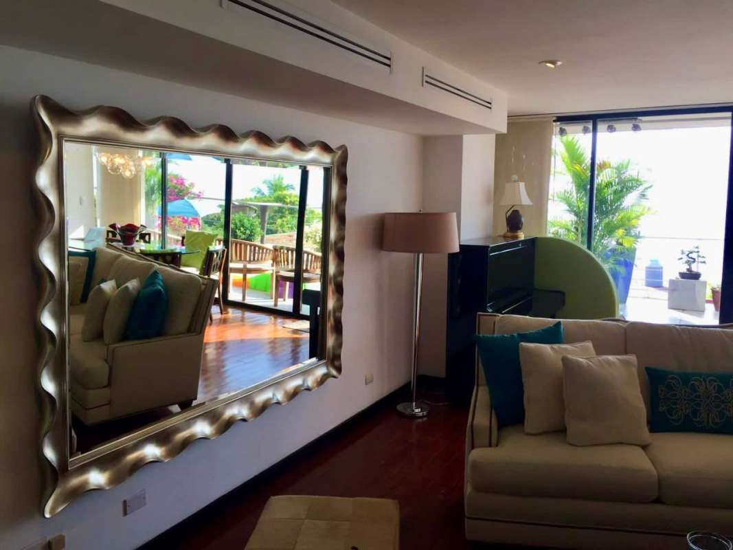 Spacious corridor with modern decor Punta Paitilla Panama Oceanview apartment