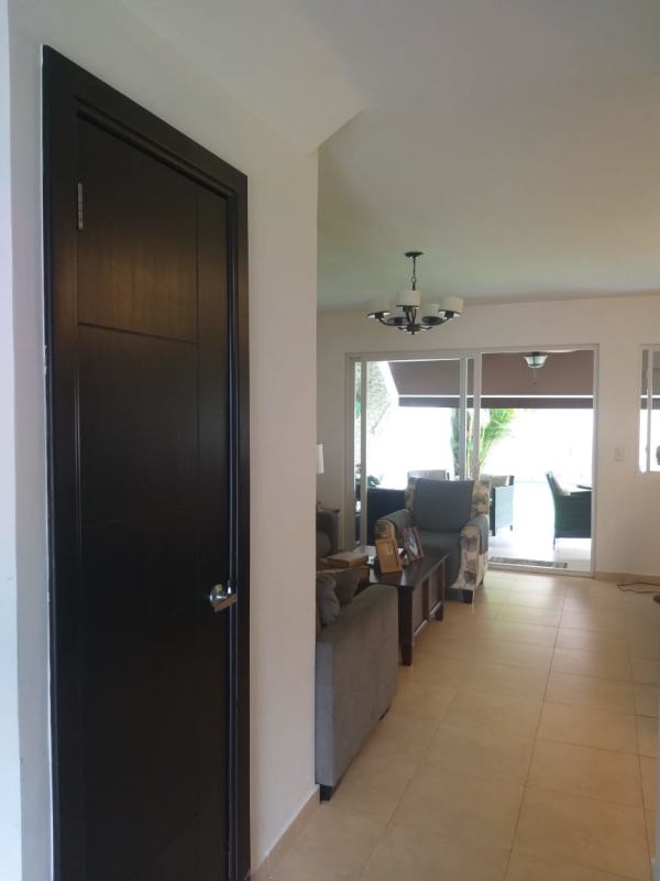 Spacious terrace facing private garden in PH Villa Tiber duplex home Brisas del Golf Panama