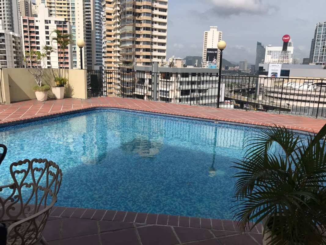 Outdoor swimming pool with skyline city views Punta Paitilla Panama
