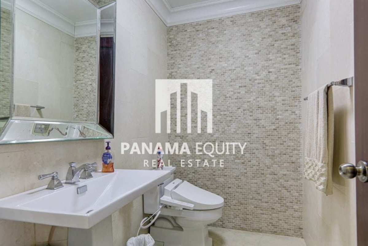 Luxury master suite with ocean view windows and ensuite bathroom at Bahia Pacifica Punta Pacifica