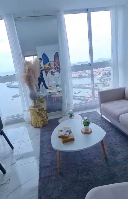 Infinity pool overlooking Pacific Ocean rooftop PH The Sands Panama City Panama