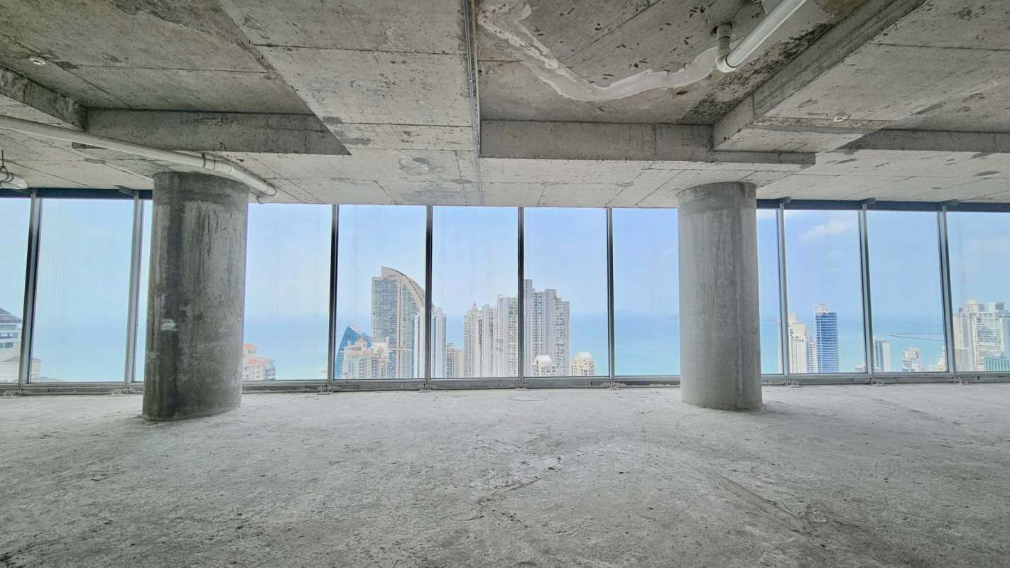 Rooftop terrace area with panoramic Pacific Ocean and Panama skyline views at Oceania Penthouse Punta Pacifica