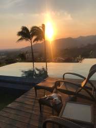 Terrace with panoramic ocean views at luxury estate Denter Tumas Villas Pedasi Panama