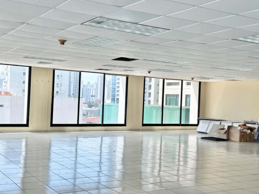 Open commercial office with large windows city skyline view Coco del Mar Panama