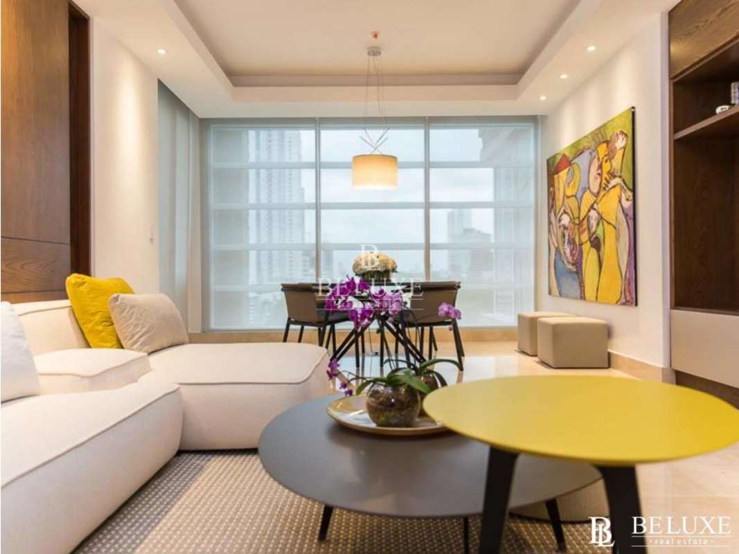 Family room or den with city views in PH Aria Costa del Este Panama luxury apartment