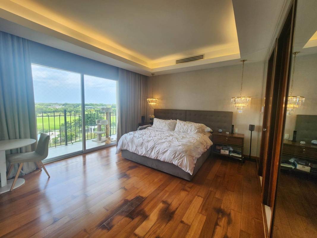 Modern facade luxury residential tower in Santa Maria Panama