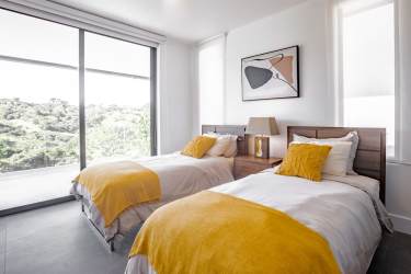 Infinity edge swimming pool with ocean views and outdoor deck Playa Venao