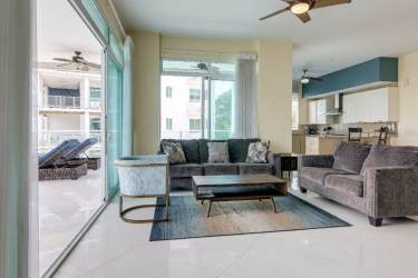 Golf course view Bijao Resort amenities and tropical landscaping Panama real estate