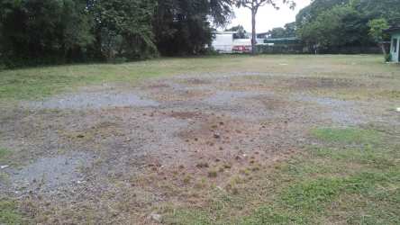 Vacant plot with open gravel areas and surrounding trees in David near ISAE University