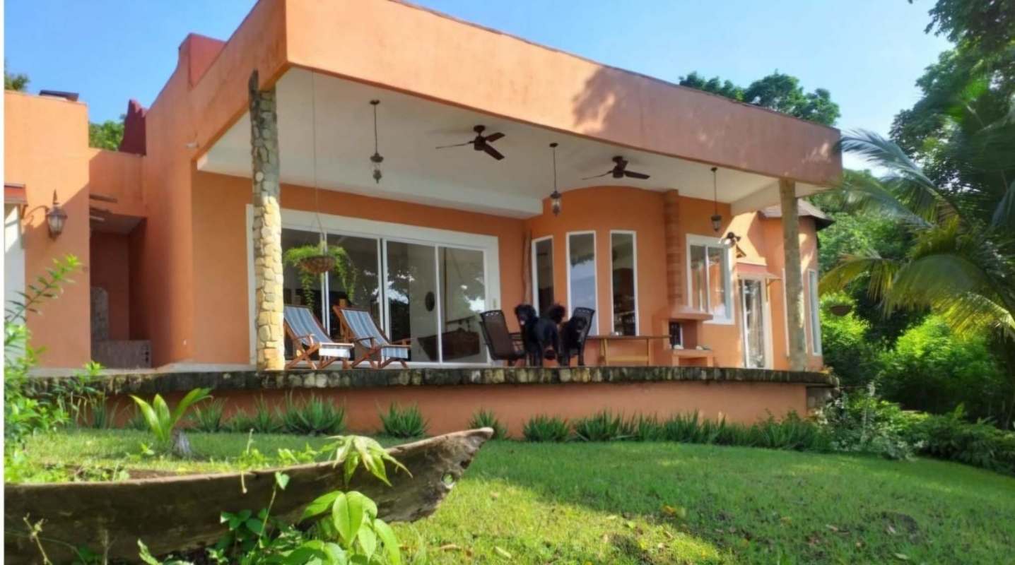 Ocean view deck with seating Isla Saboga Pearl Islands Panama