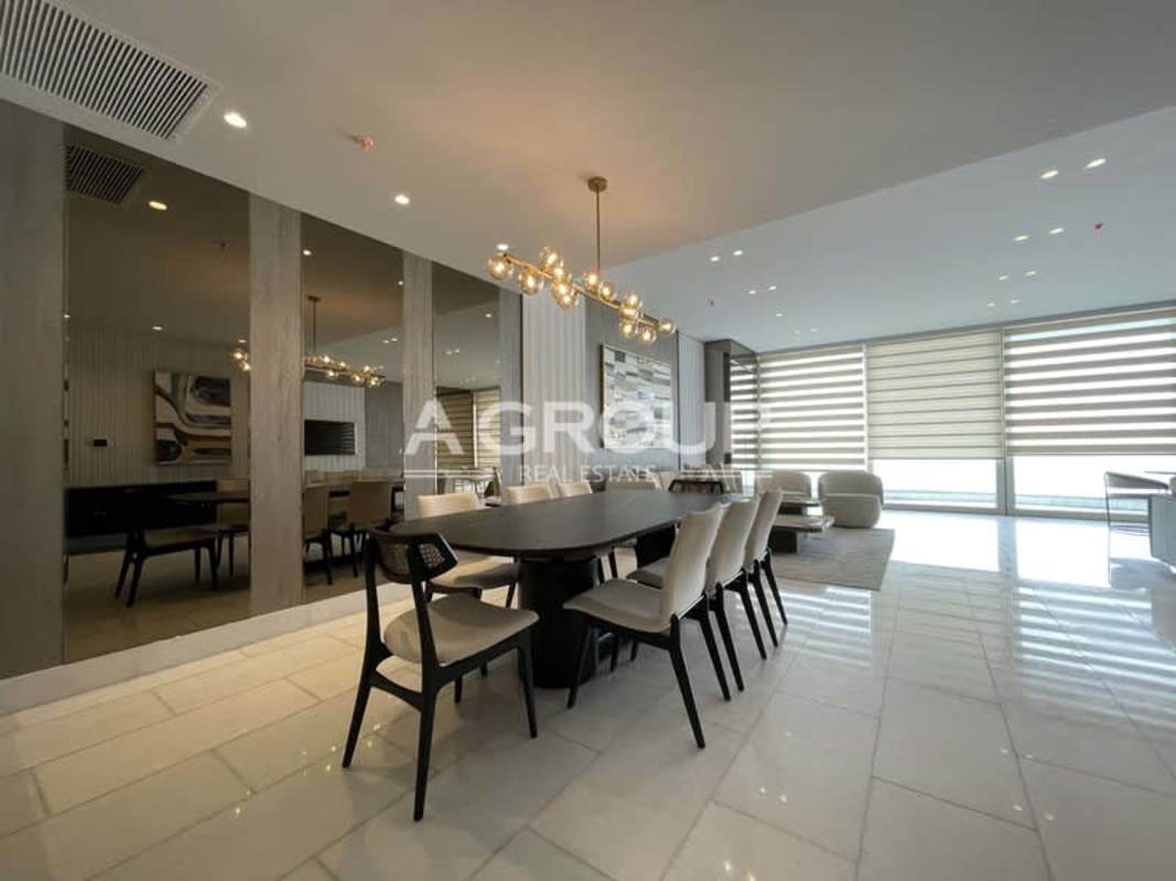 Bright open living space in luxury apartment with ocean views, modern design Punta Paitilla